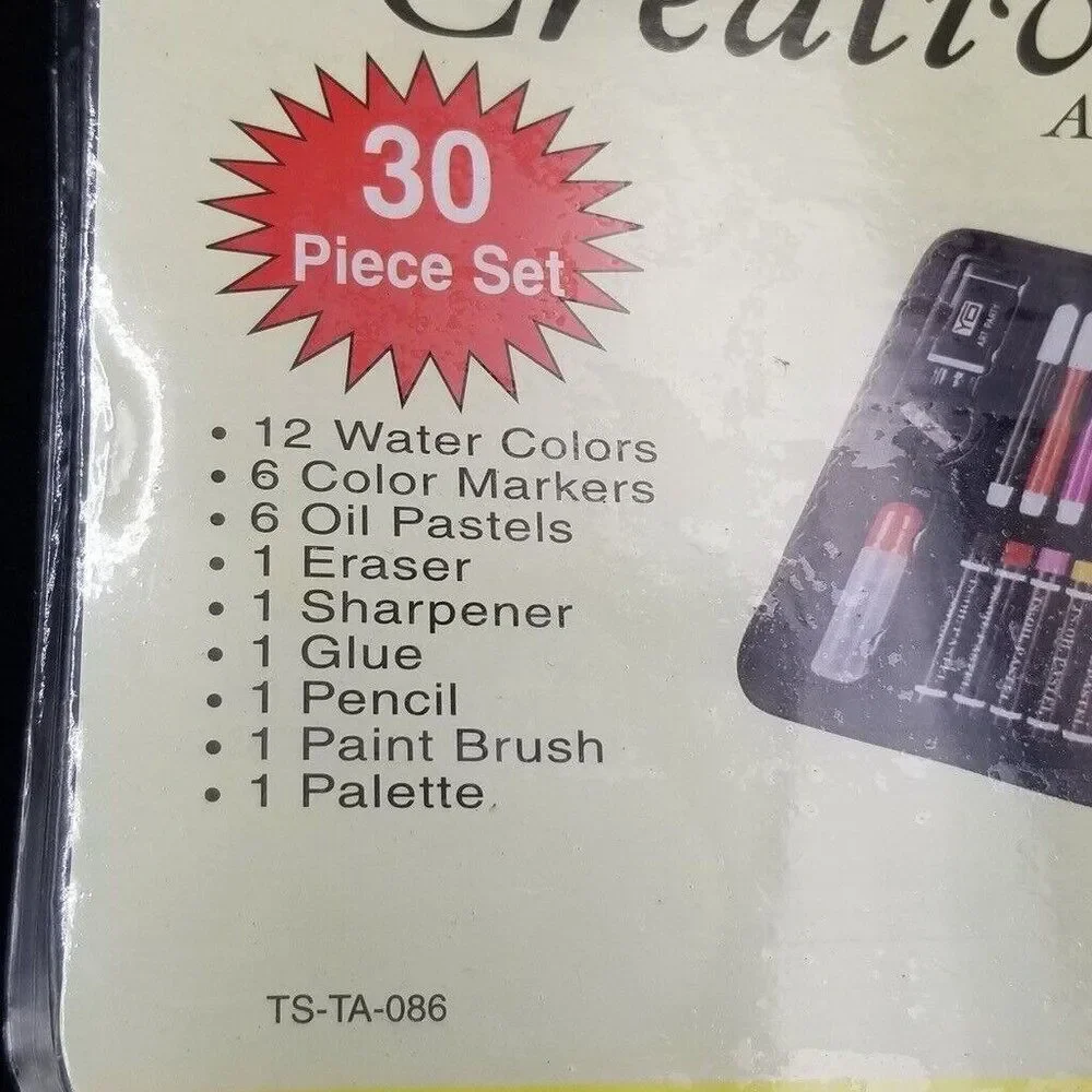 Creative Arts 30 Piece Art Set Media Assortment Water Color Markers TS-TA-086